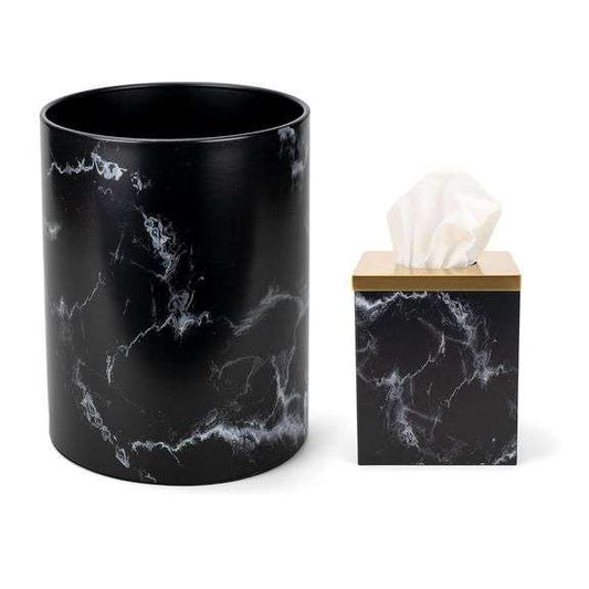 Trash can and tissue box set